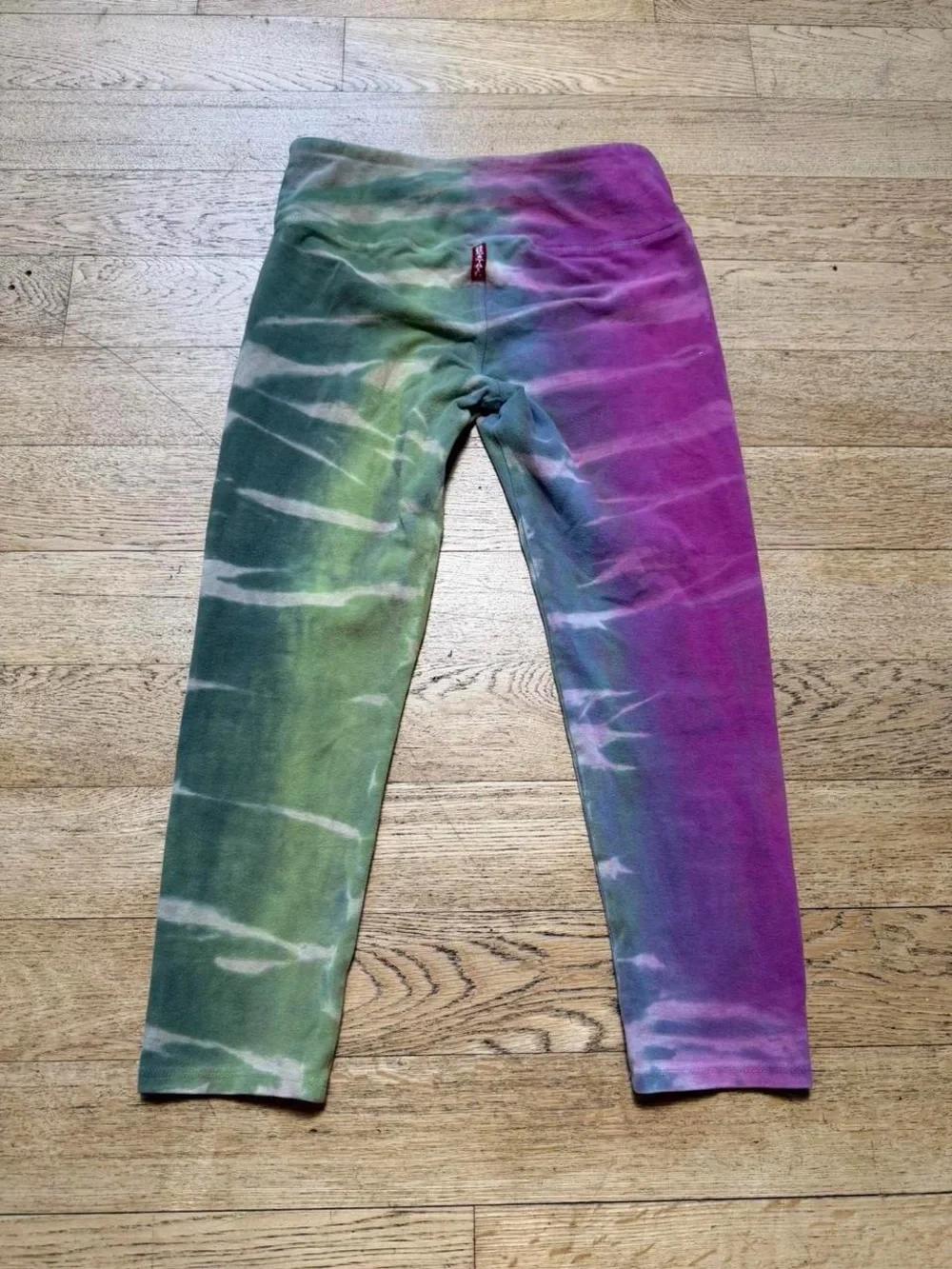 Kids Tie-Dye Leggings - Pink, Blue & Green